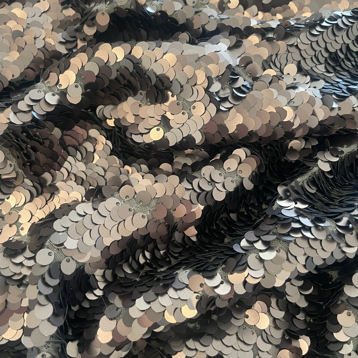 Gunmetal sequin mesh