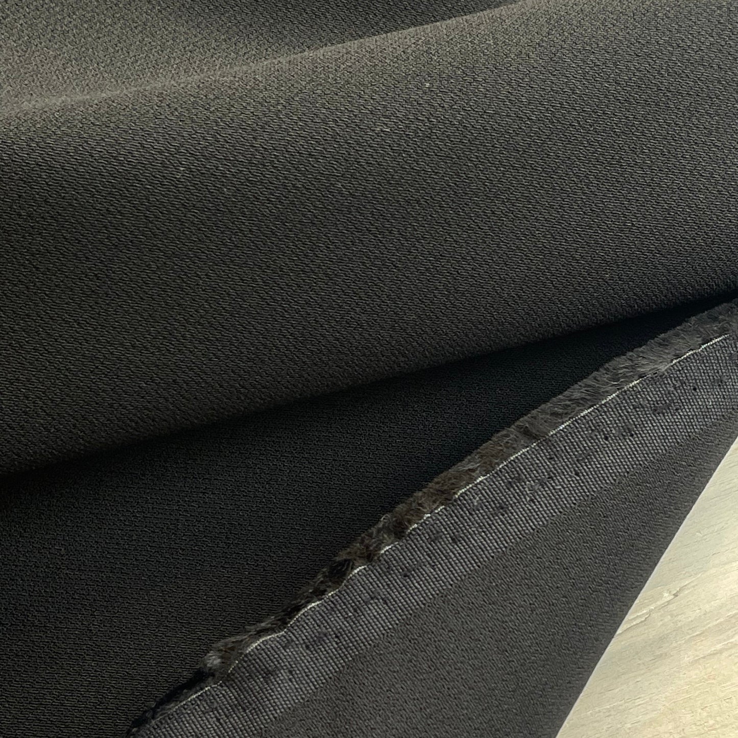 Belview Charcoal Black Stretch Viscose Suiting