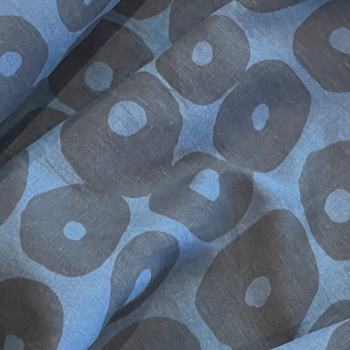 Teal Arty spots linen