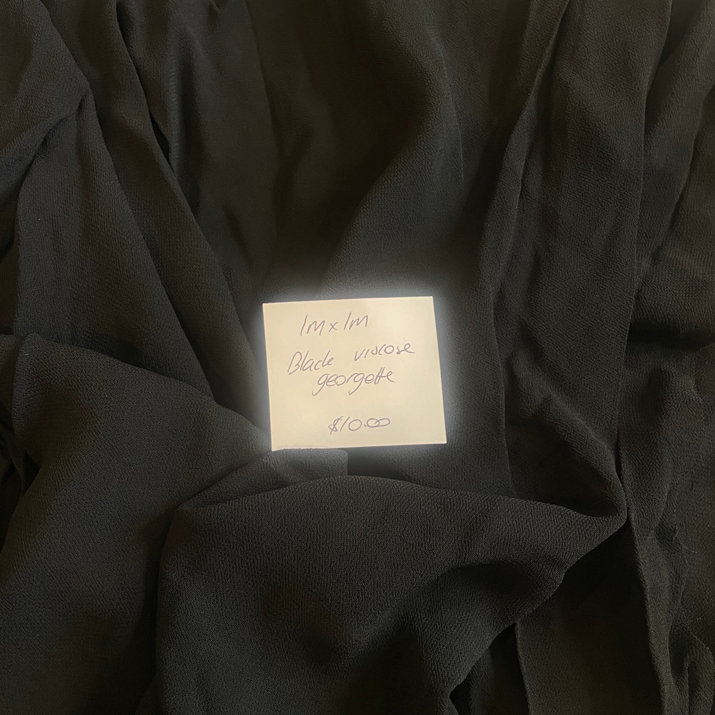 1m black viscose georgette