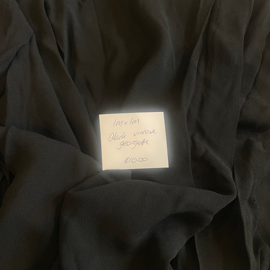 1m black viscose georgette