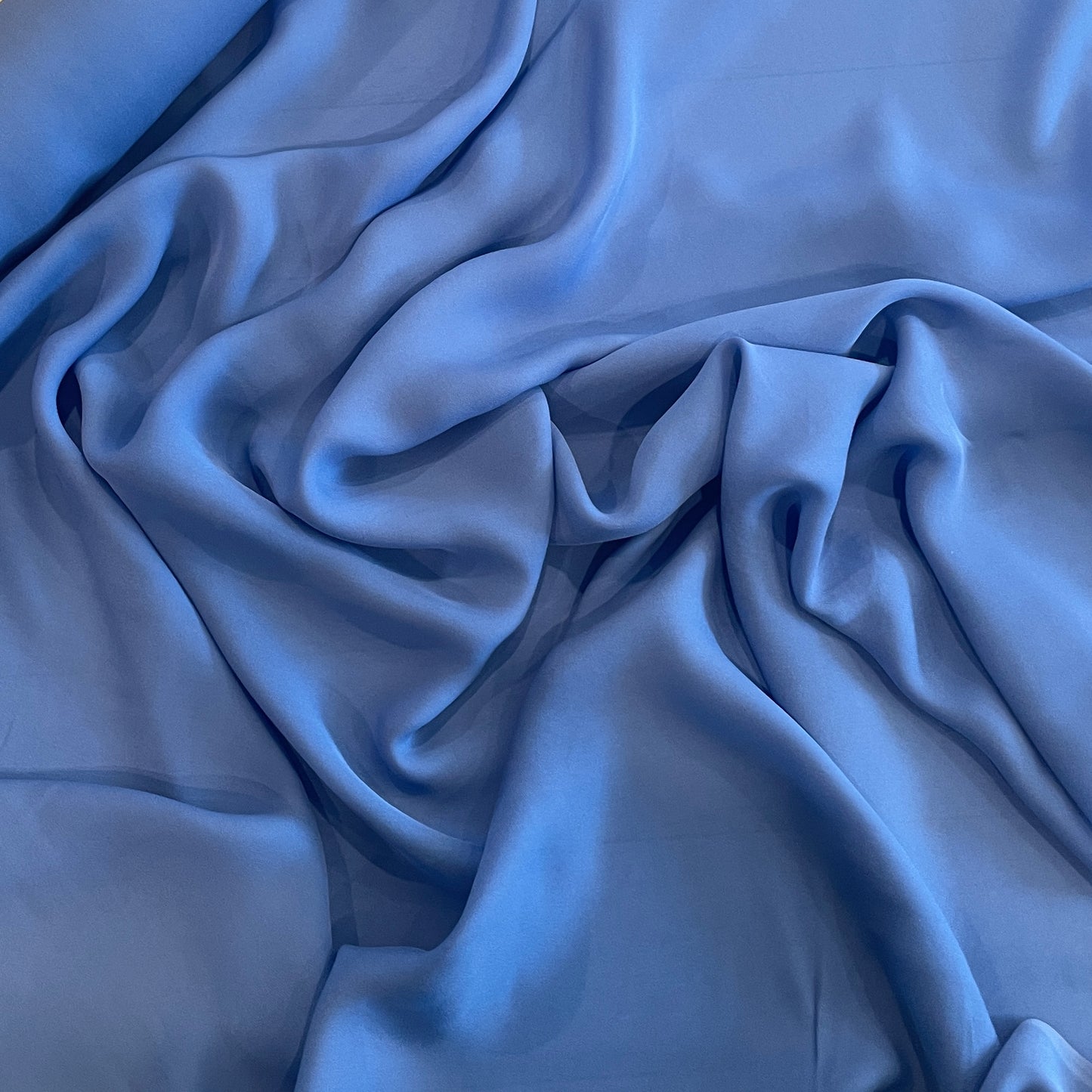 Aries blue silk crepe de chine