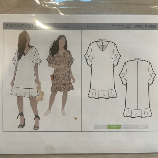Style Arc pixie woven dress pattern size 18-30