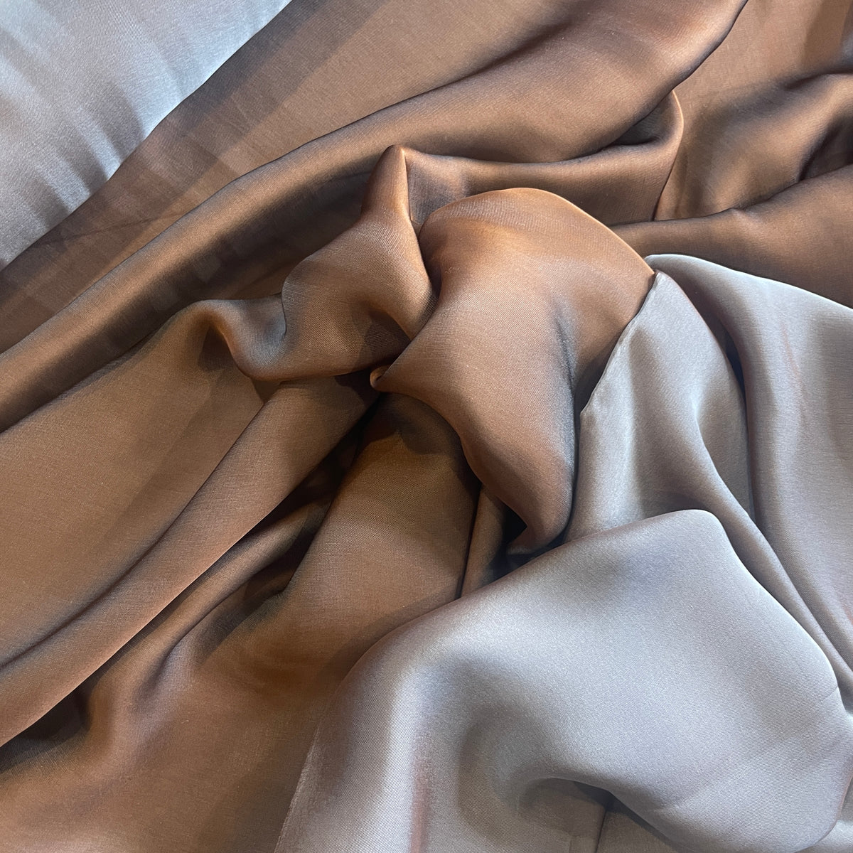 Chocolate plum shot silk smooth touch double georgette