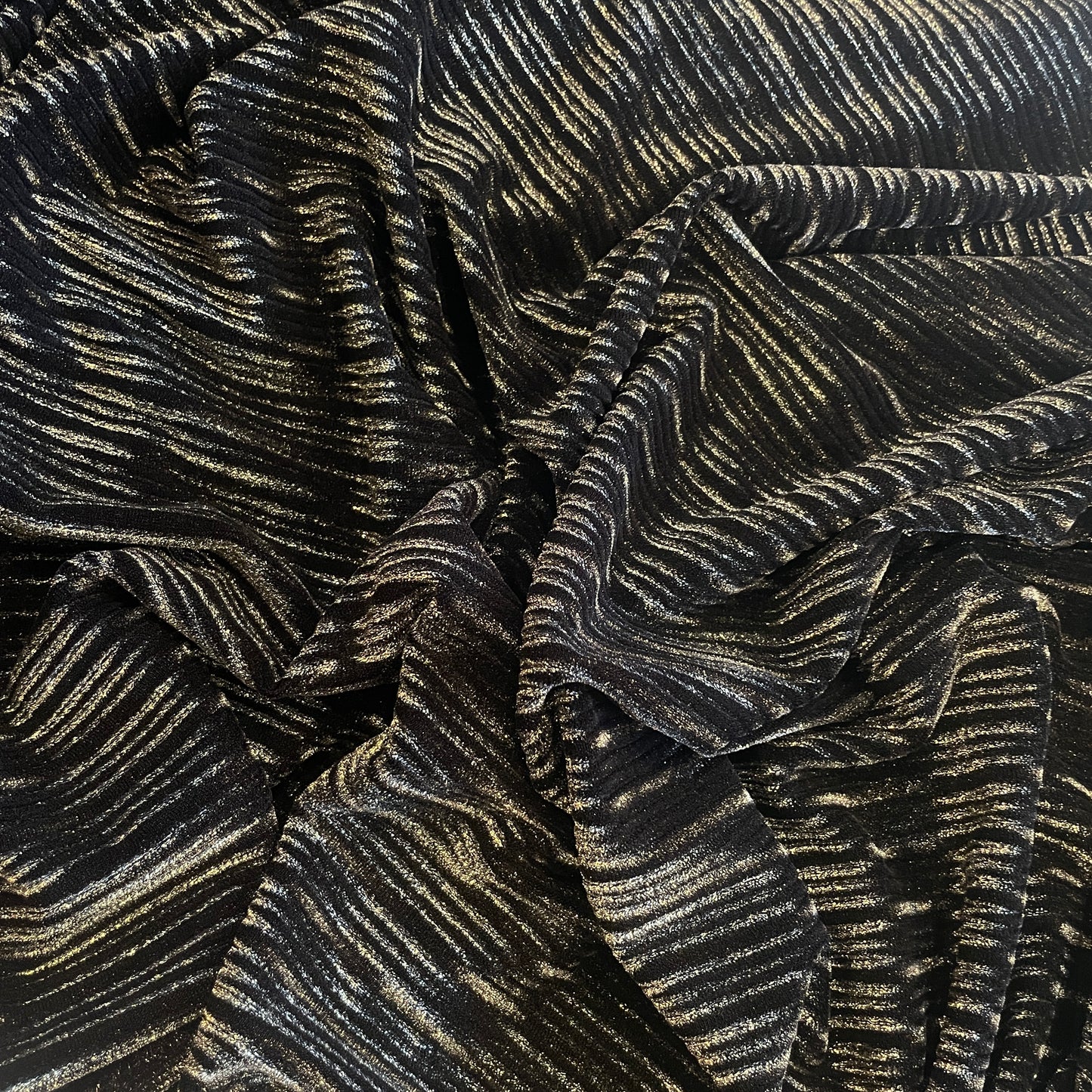 Gold rush stripe stretch velvet