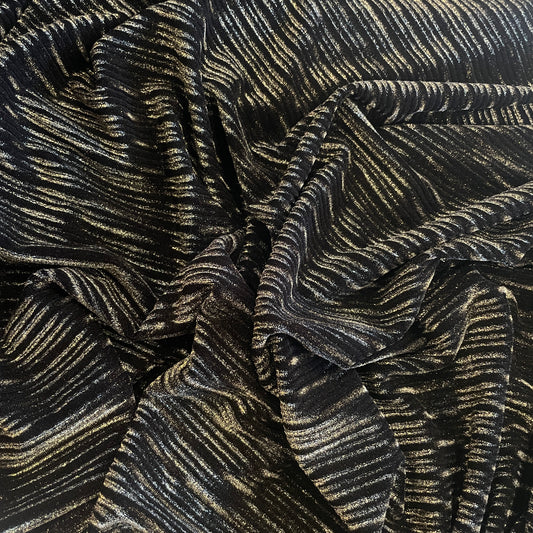 Gold rush stripe stretch velvet