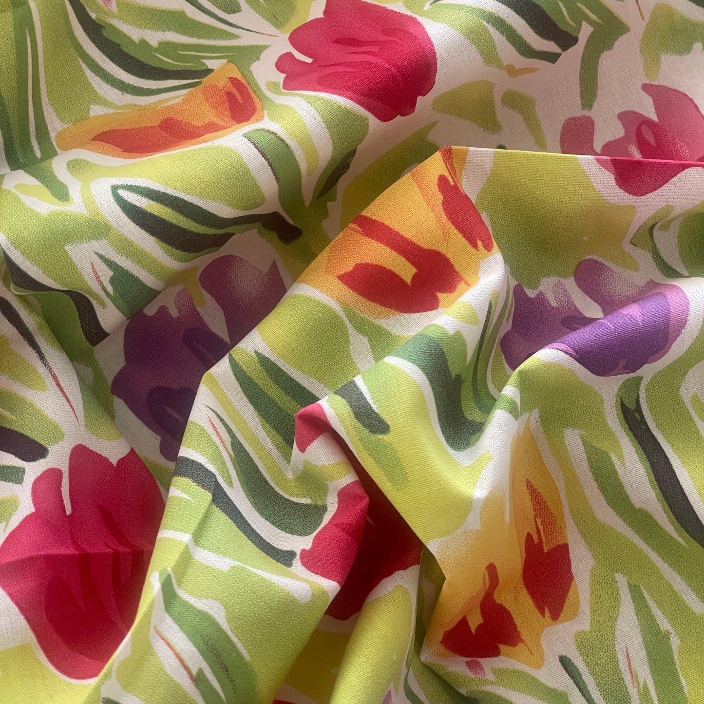Tip toe through the tulips cotton lawn