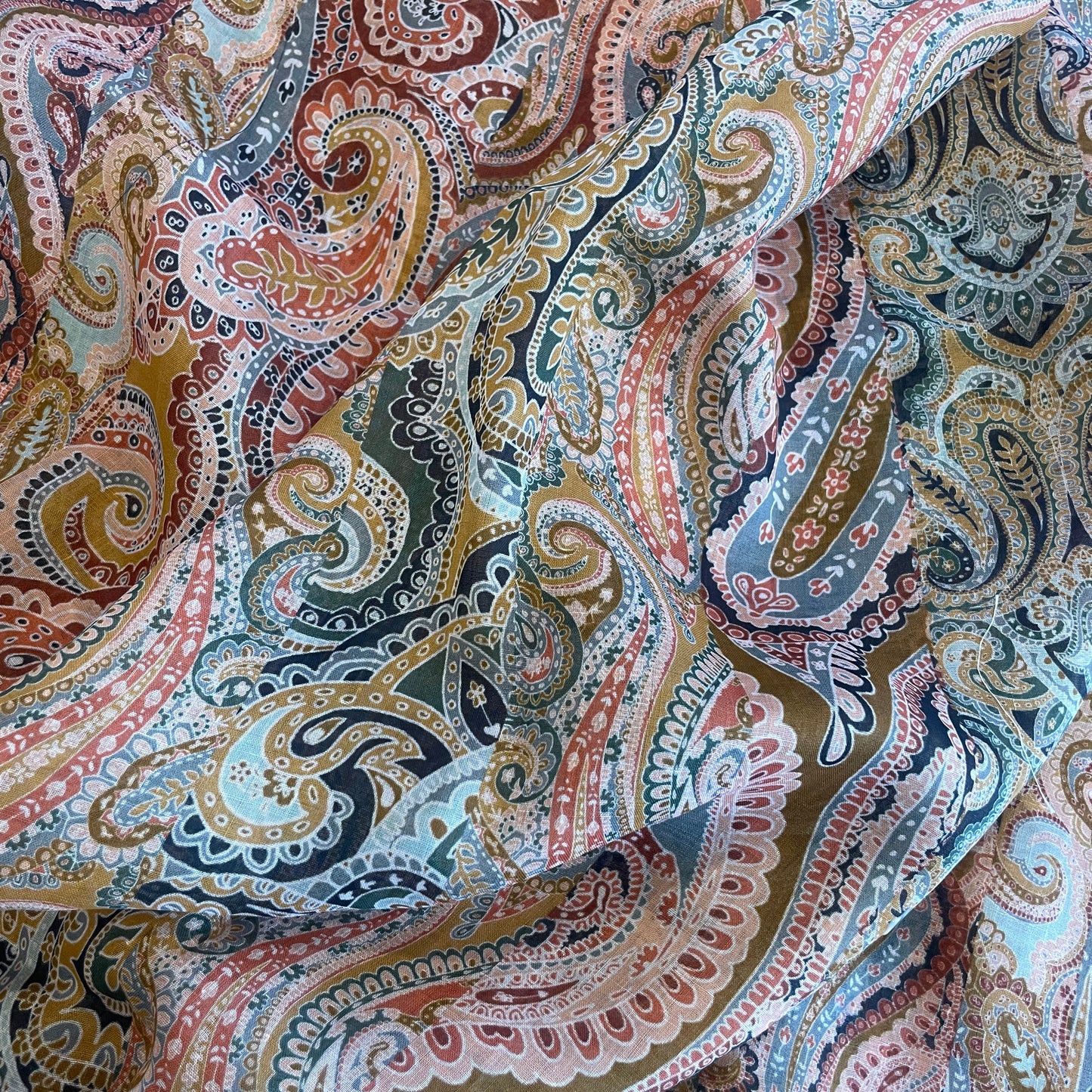 1m desert paisley ramie