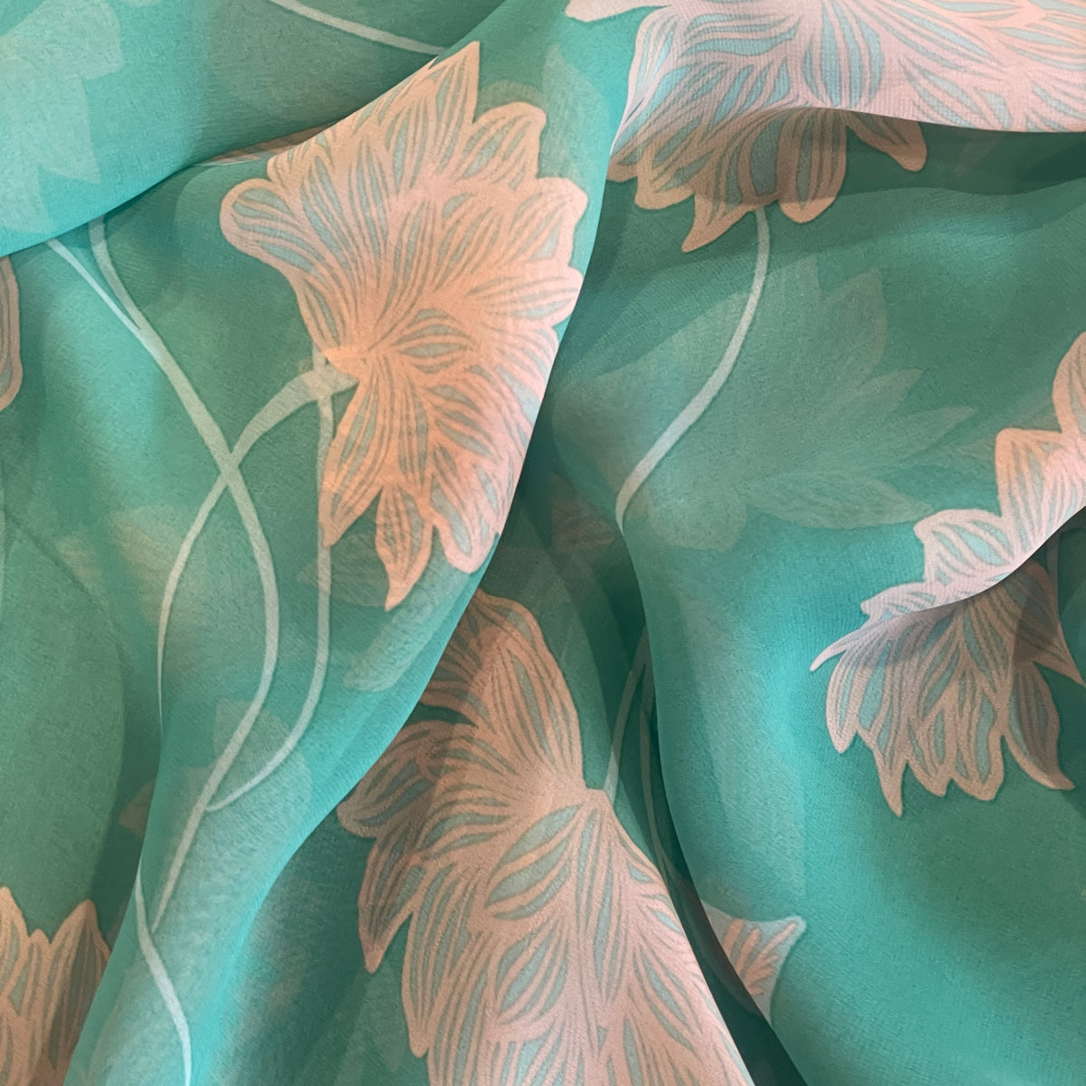 Peach lotus georgette
