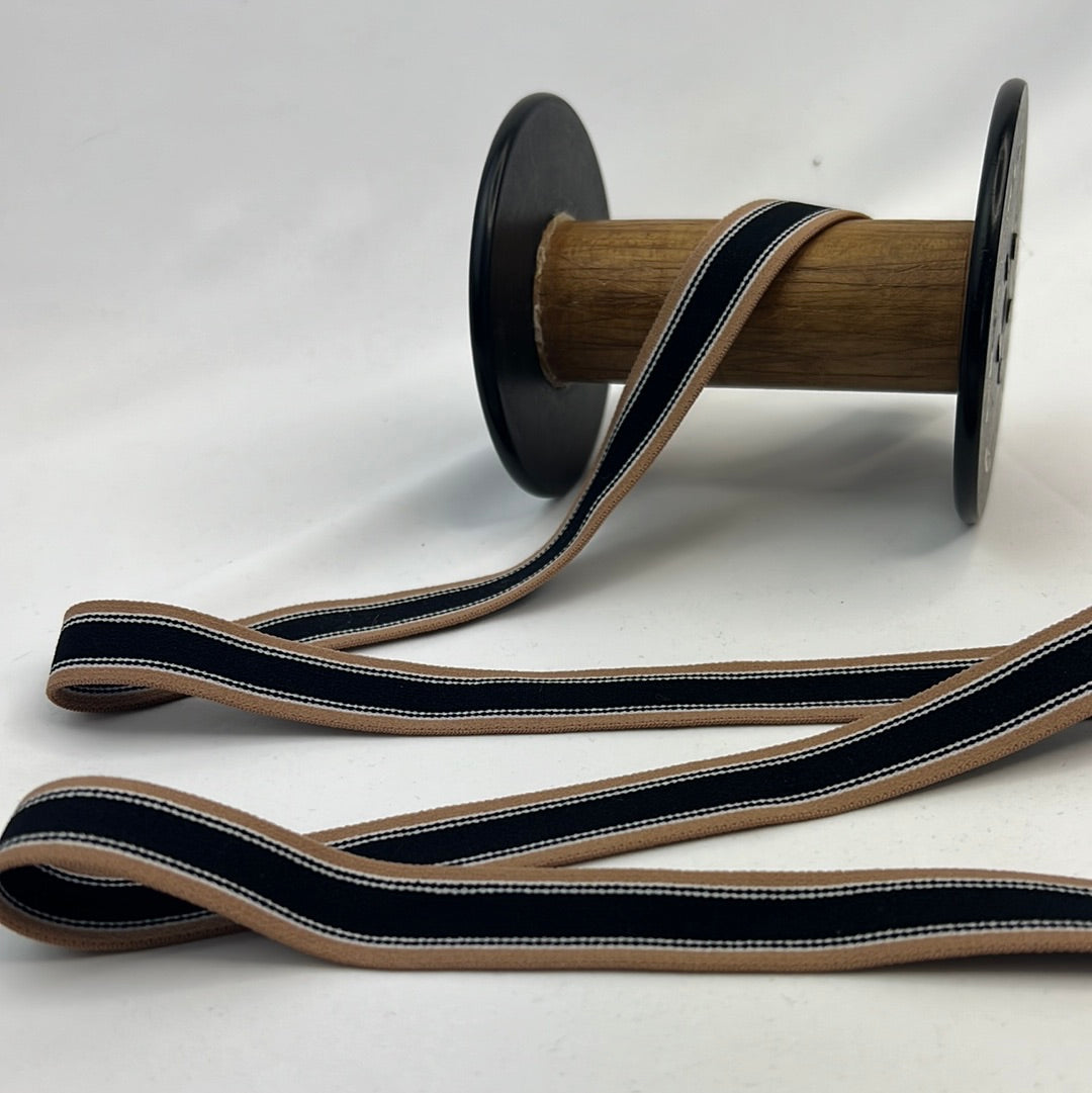 20mm black caramel college stripe soft strapping