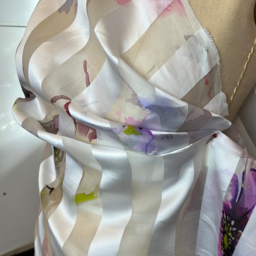 Bold Bouquet Silk Organza Stripe