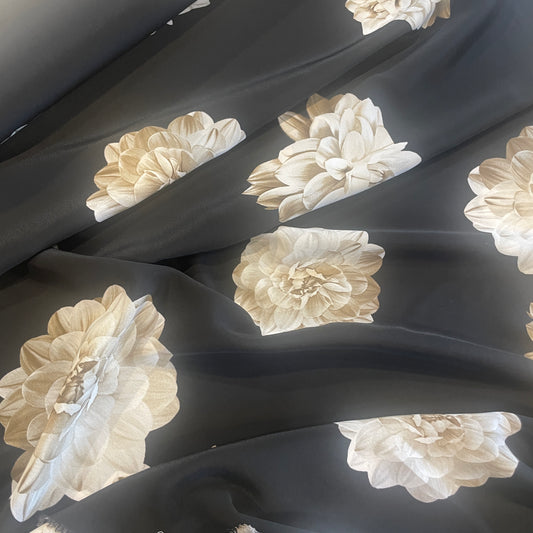 Digital dahlia crepe de chine