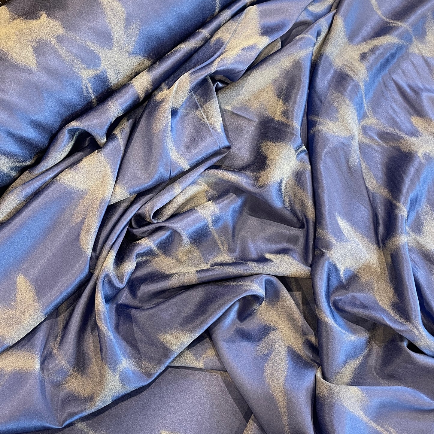 Ocean haze silk viscose satin