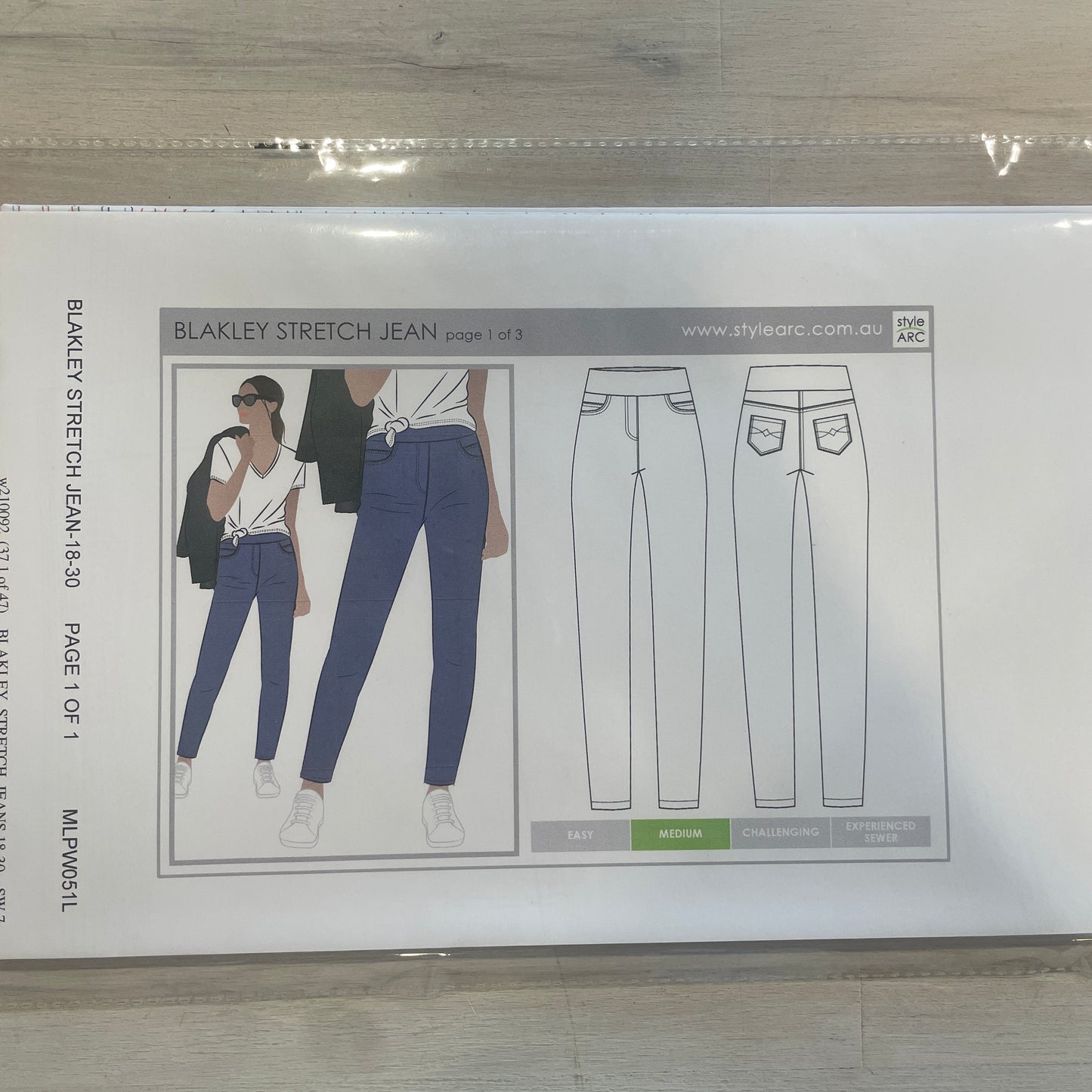 Style Arc Blakley stretch jeans  pattern size 4-16