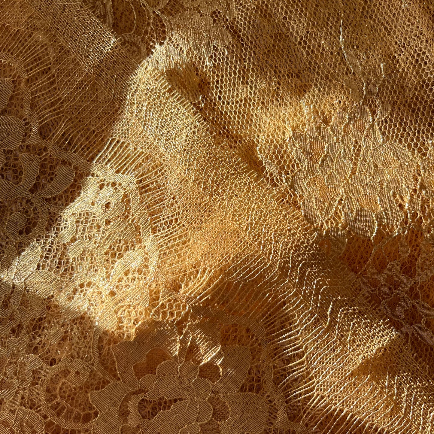 2.5m gold Lurex French lace nylon cotton Lurex