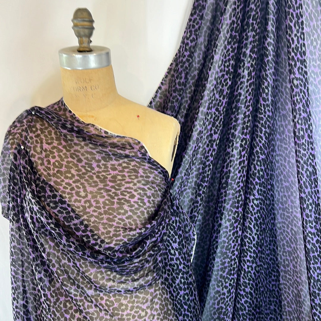 Purple Leopard Silk Chiffon