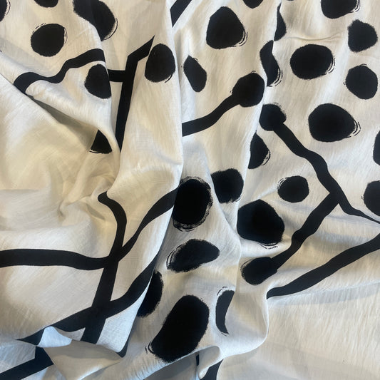 70cm abstract shapes viscose twill