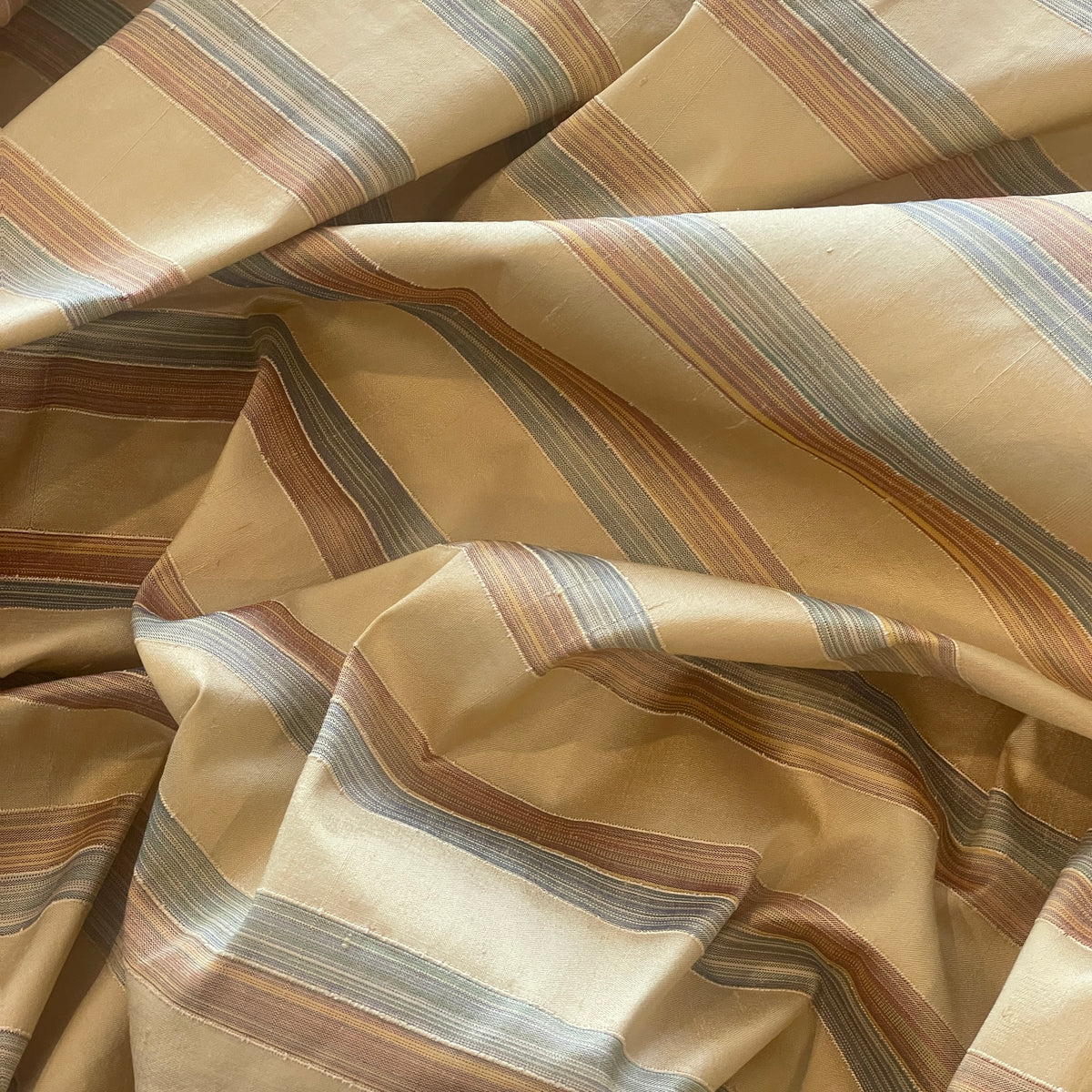 Desert sunset stripe silk dupion