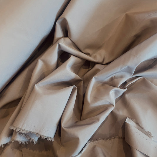 Taupe organic cotton shirting