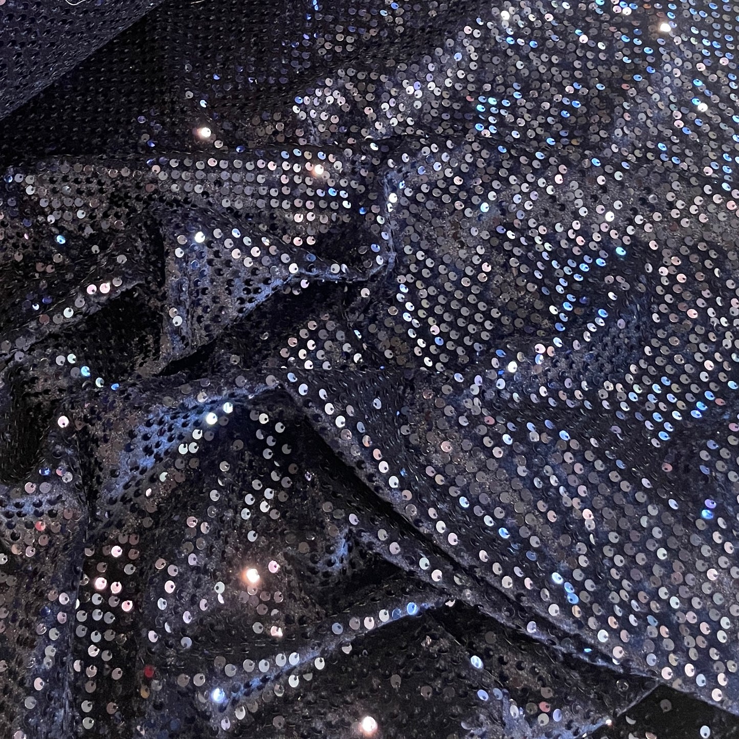 Midnight blue sequin velvet