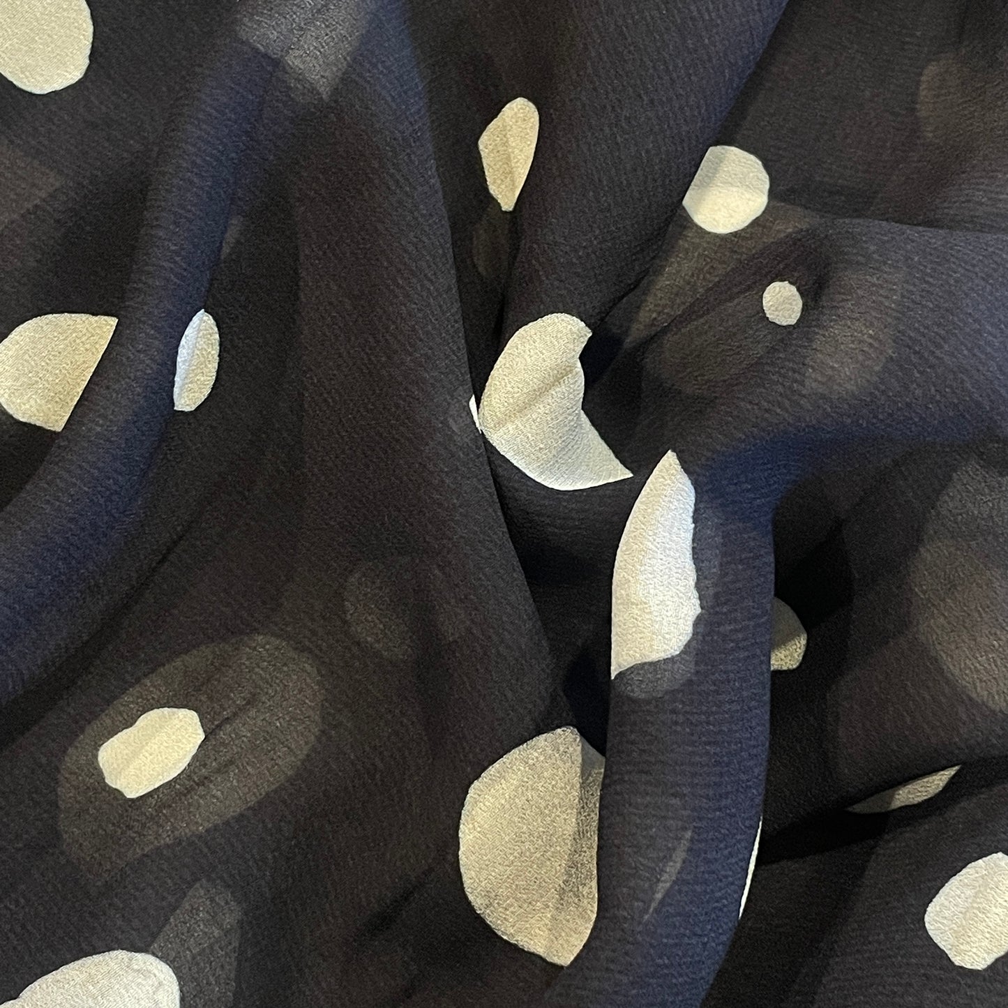 Walking on the Moon spot viscose georgette