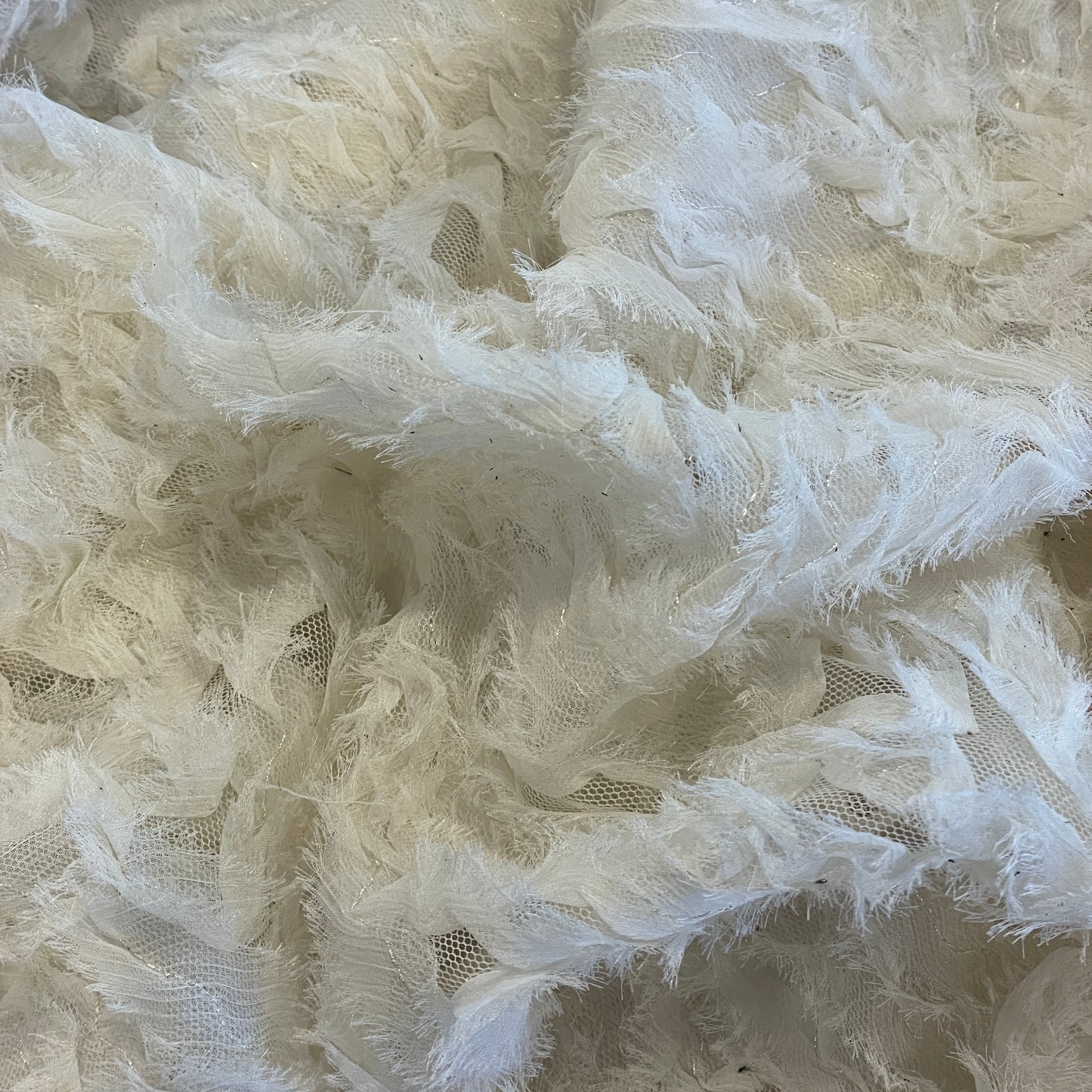 Vanilla stitched georgette tulle