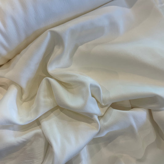 Ivory luxe drape de lustred stretch viscose satin