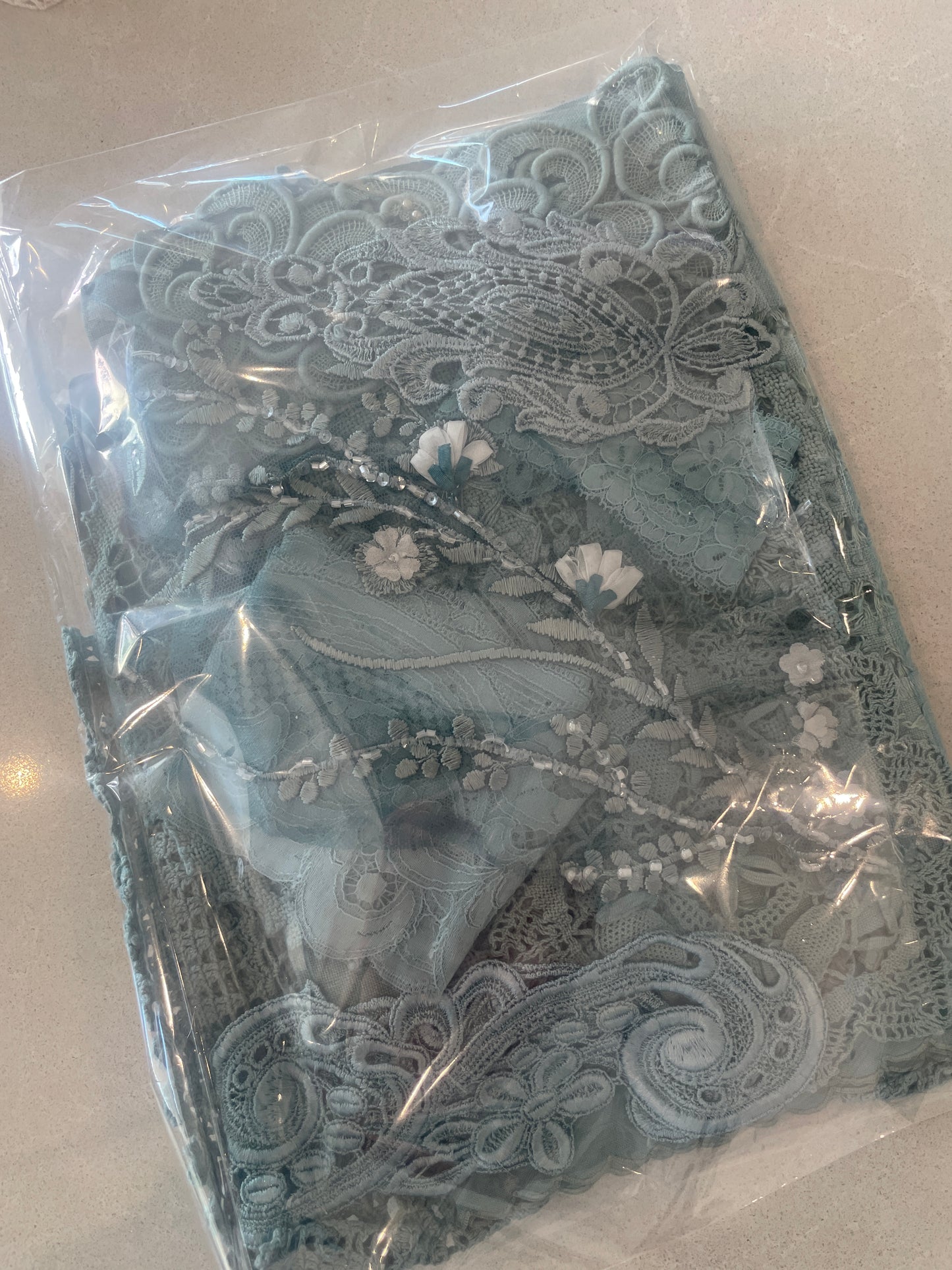 Duck egg vintage linen pack #4
