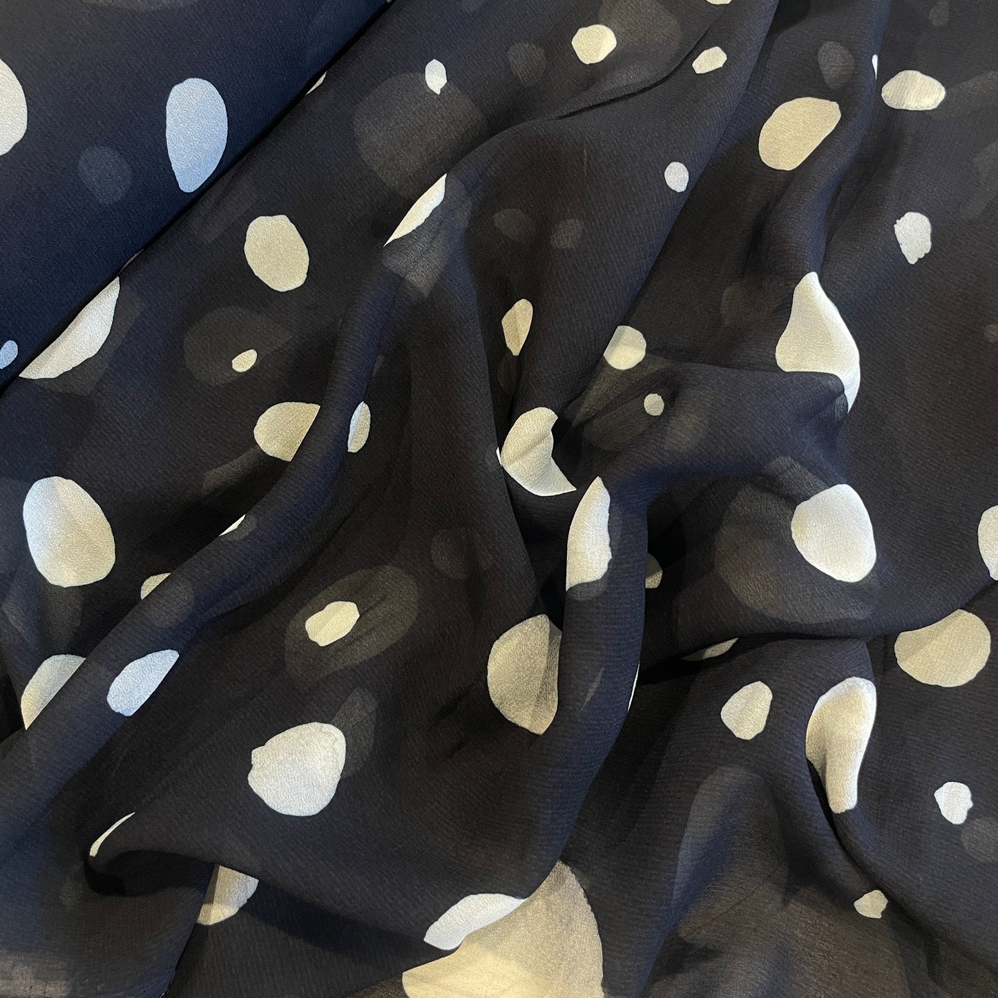 Walking on the Moon spot viscose georgette