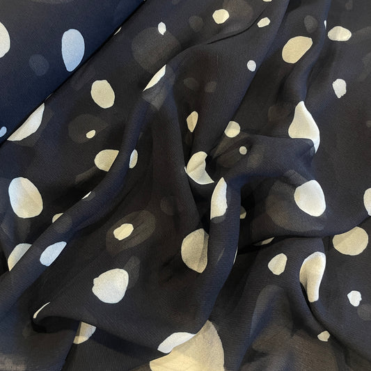 Walking on the Moon spot viscose georgette