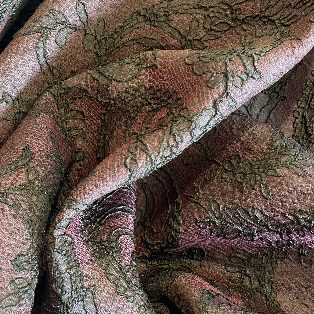 Gabriella olive jacquard brocade