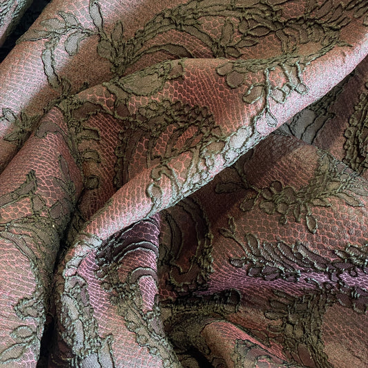 Gabriella olive jacquard brocade
