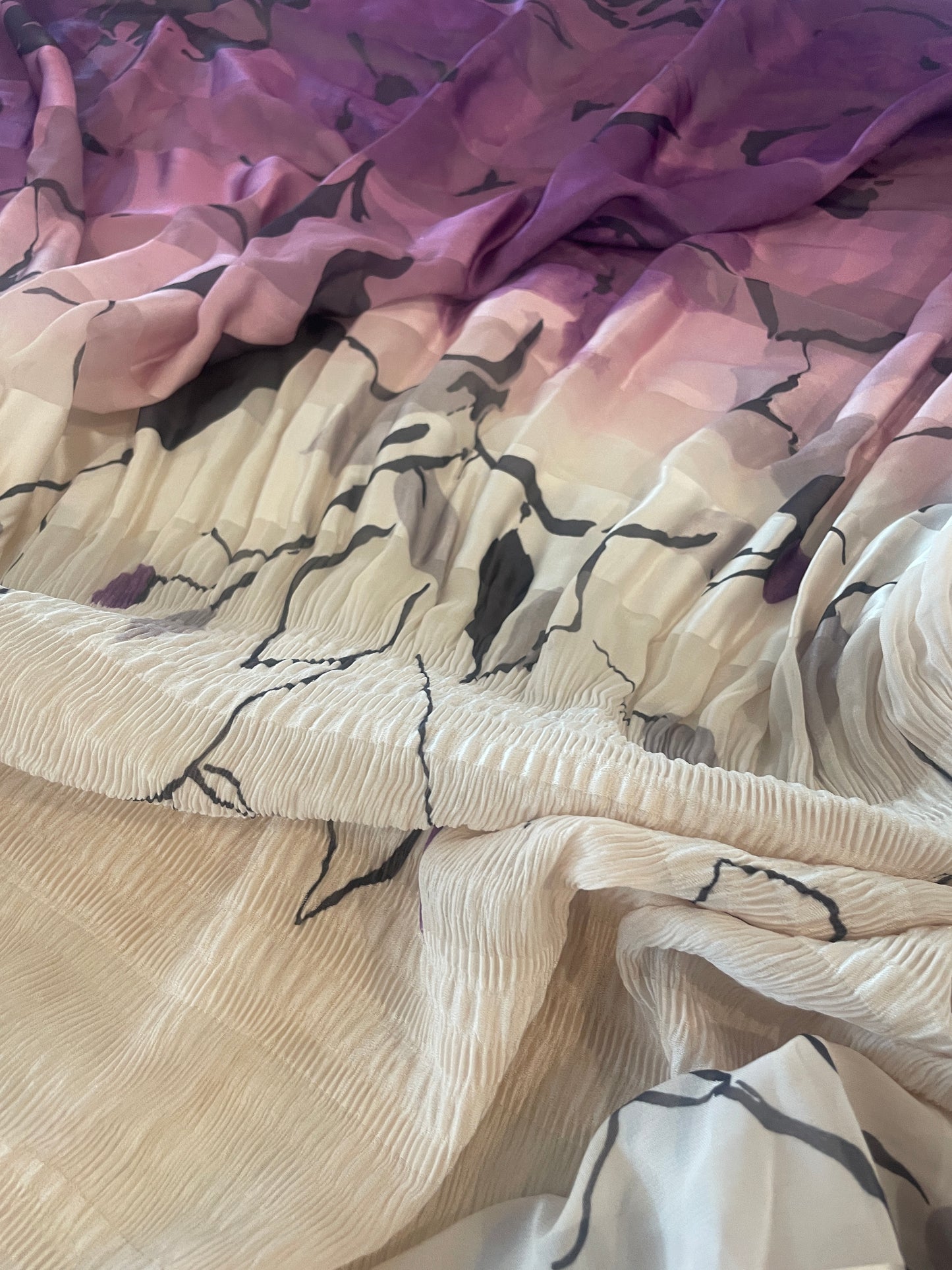 4.5m amethyst shirred satin