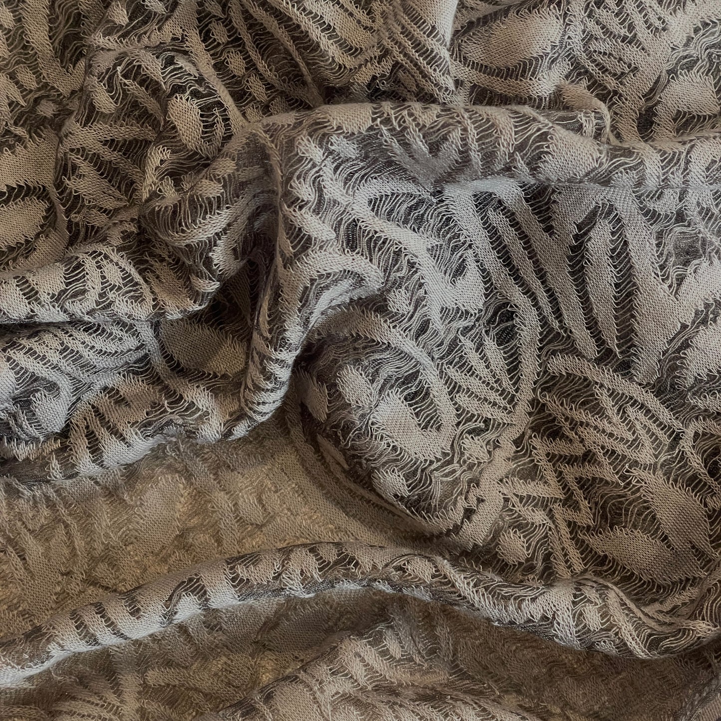 Taupe Soft Sheer Jacquard Knit