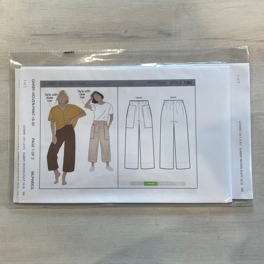 Style Arc Darby woven pant pattern size 18-30