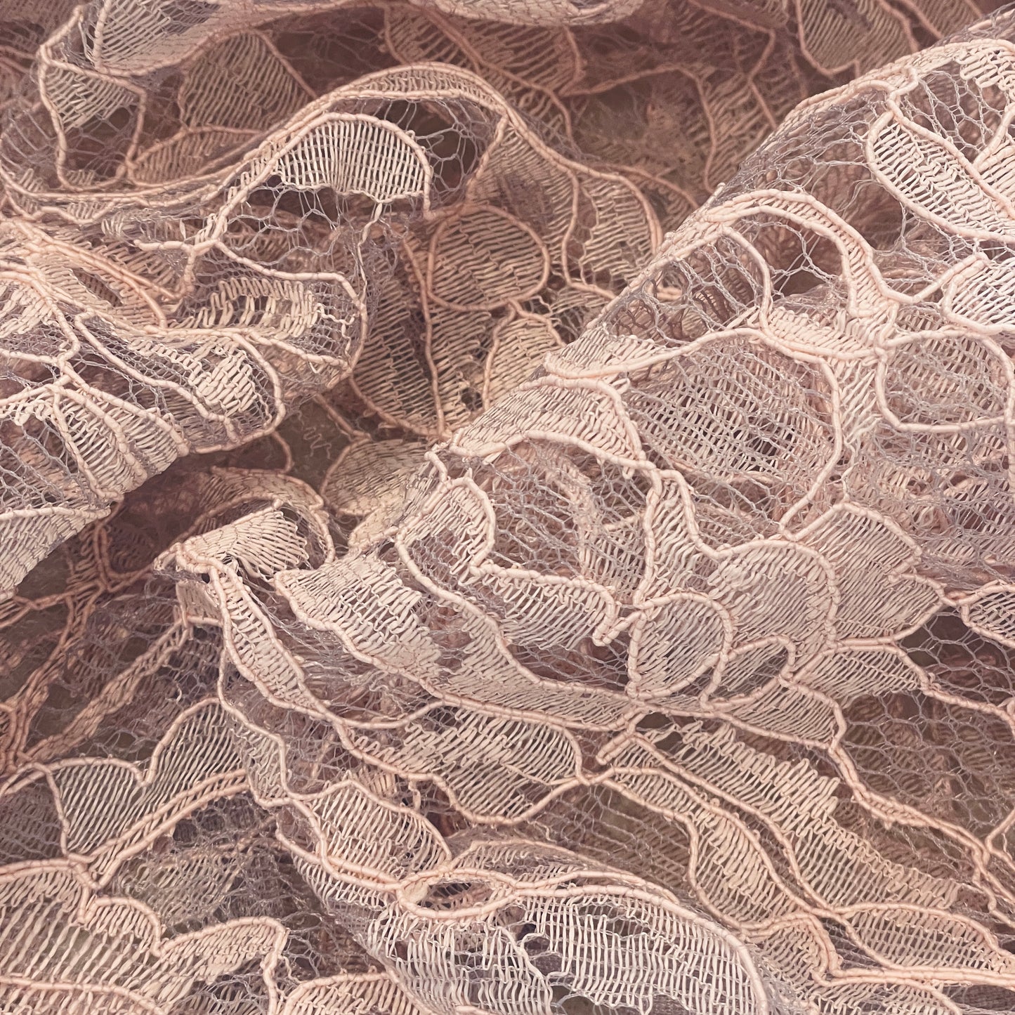 Milly mauve soft drape corded lace