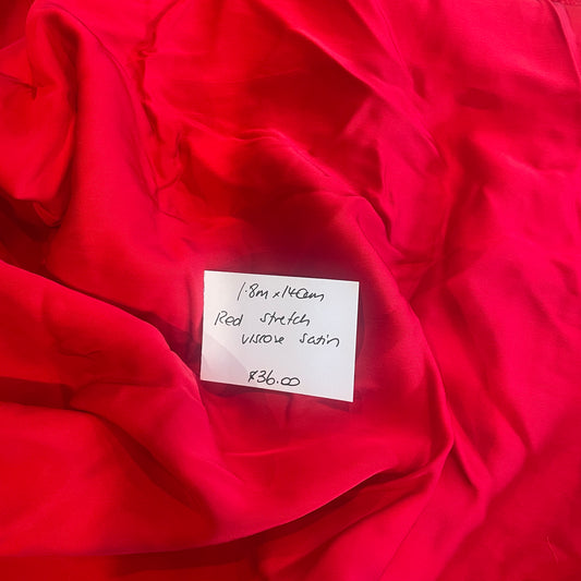 1.8m red stretch viscose satin