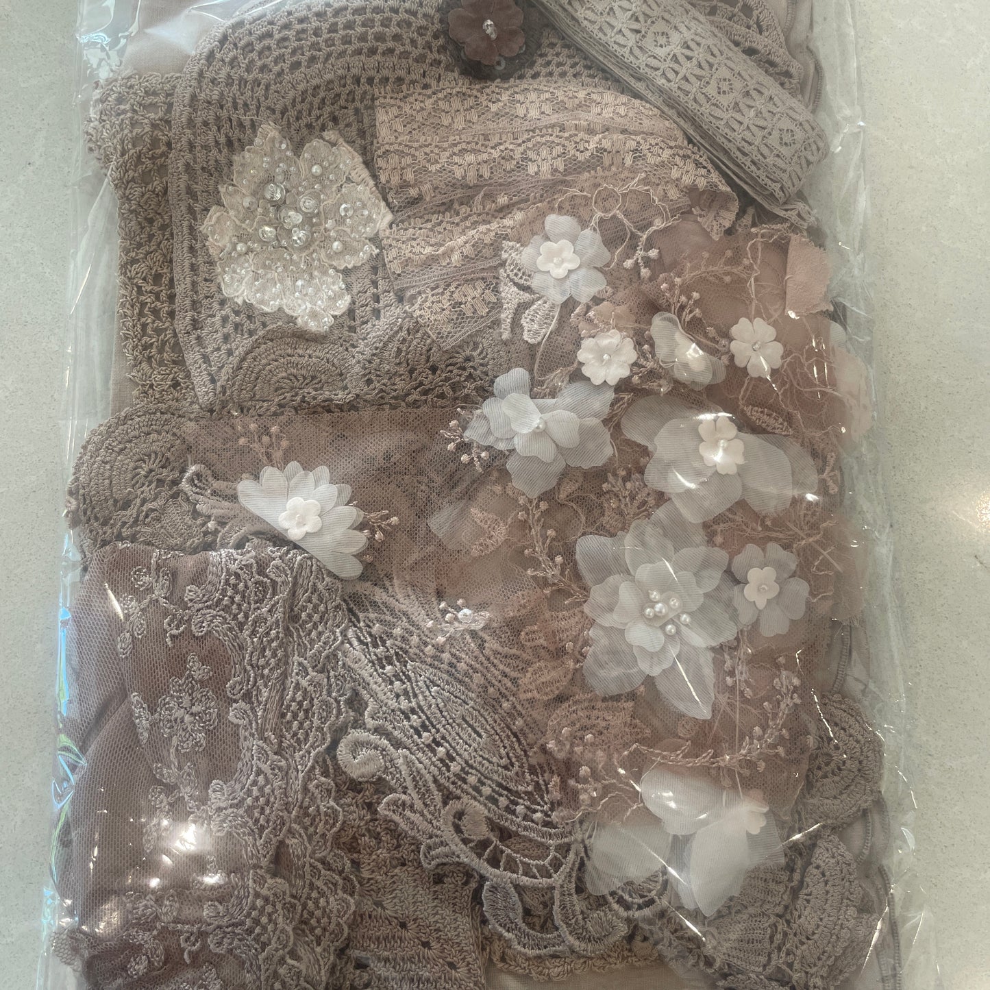 Mocha vintage linen pack #12