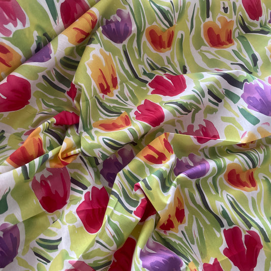 Tip toe through the tulips cotton lawn