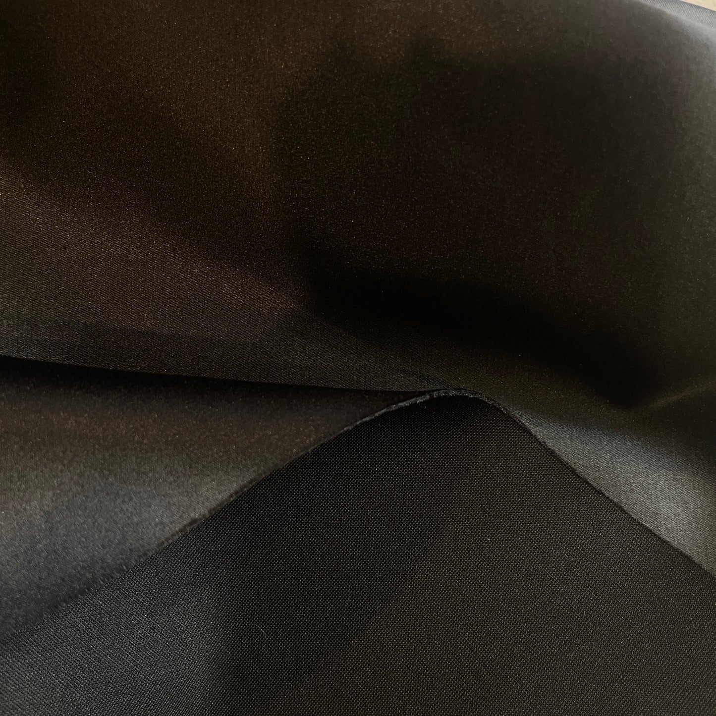 Satin nights black stretch scuba jersey