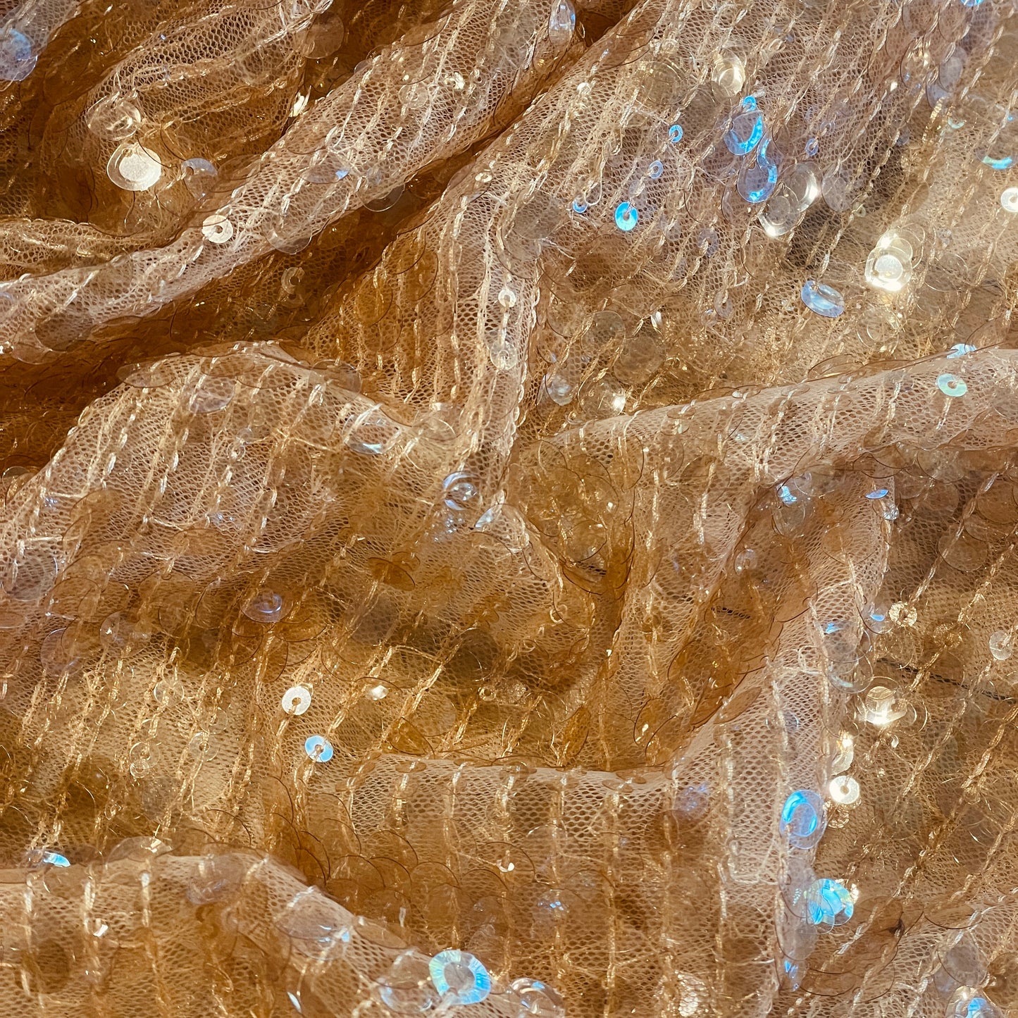Blush honey sequin mesh