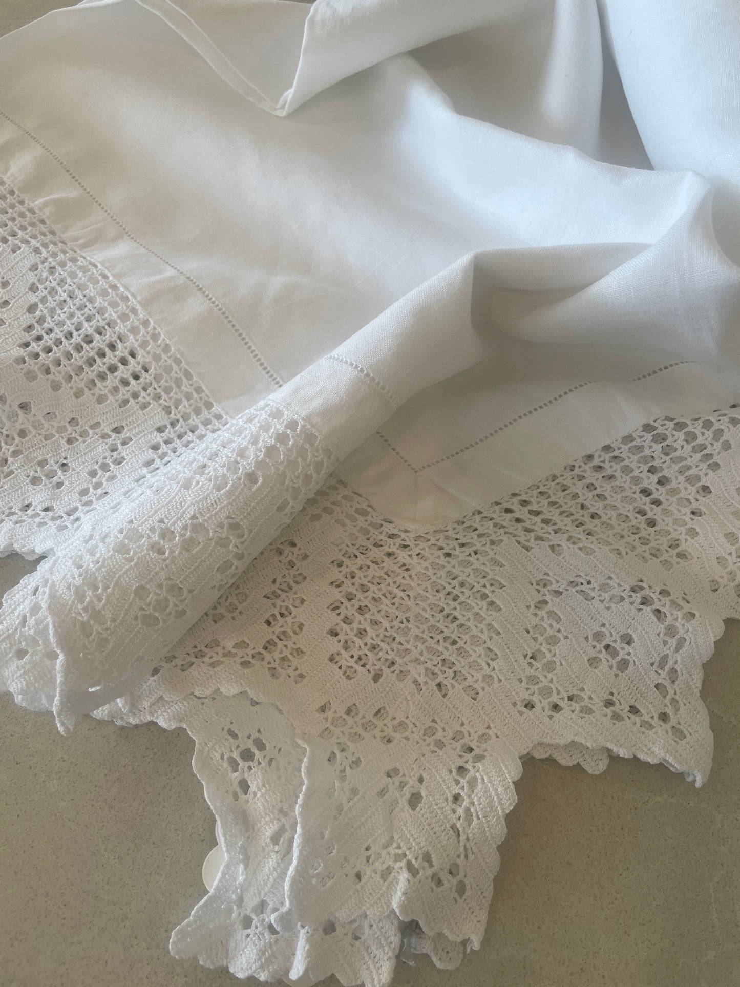 Antique crochet edge tea cloth