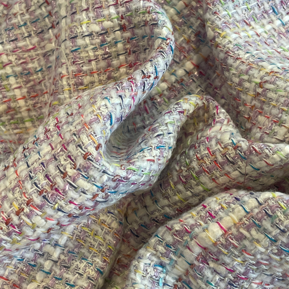 Pastel rainbow connection soft drape tweed