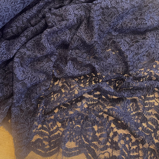 Clementine navy chenille lace