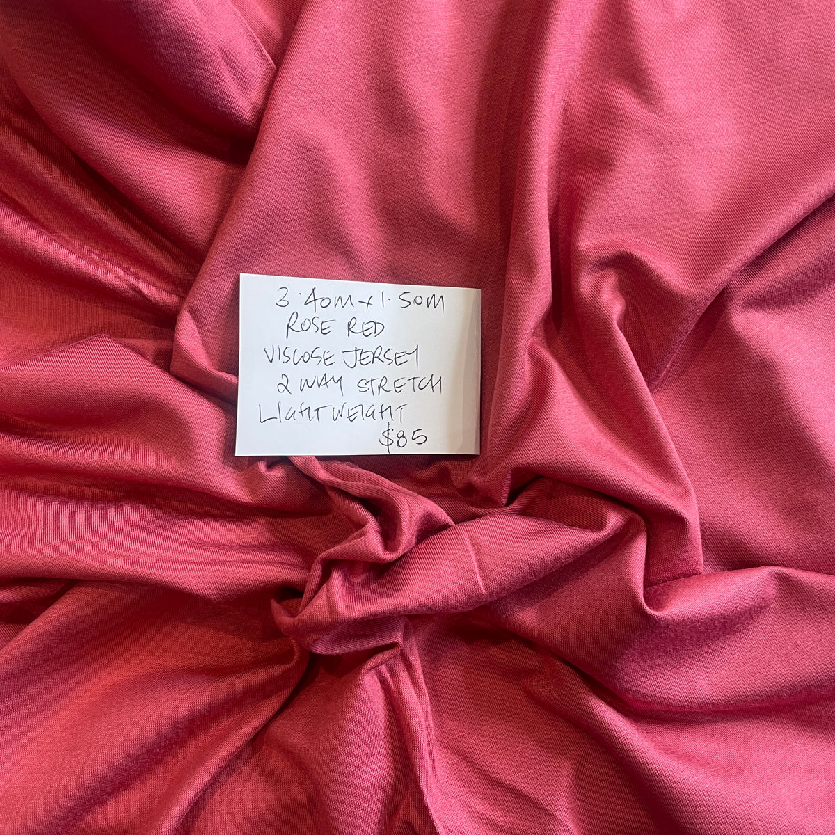 3.4m rose red viscose jersey