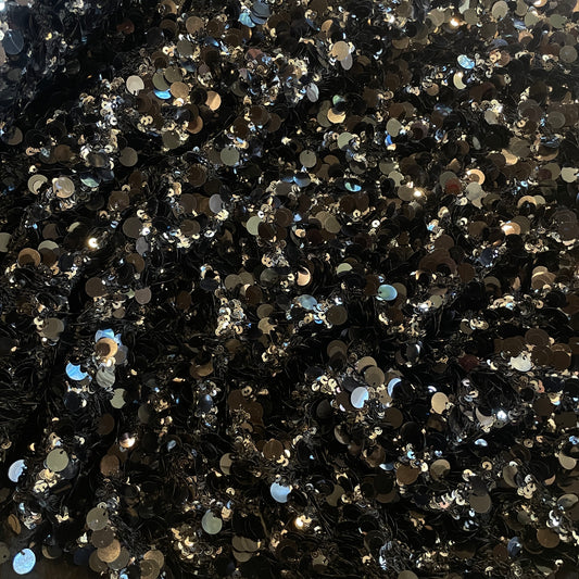 Night galaxy sequin mesh