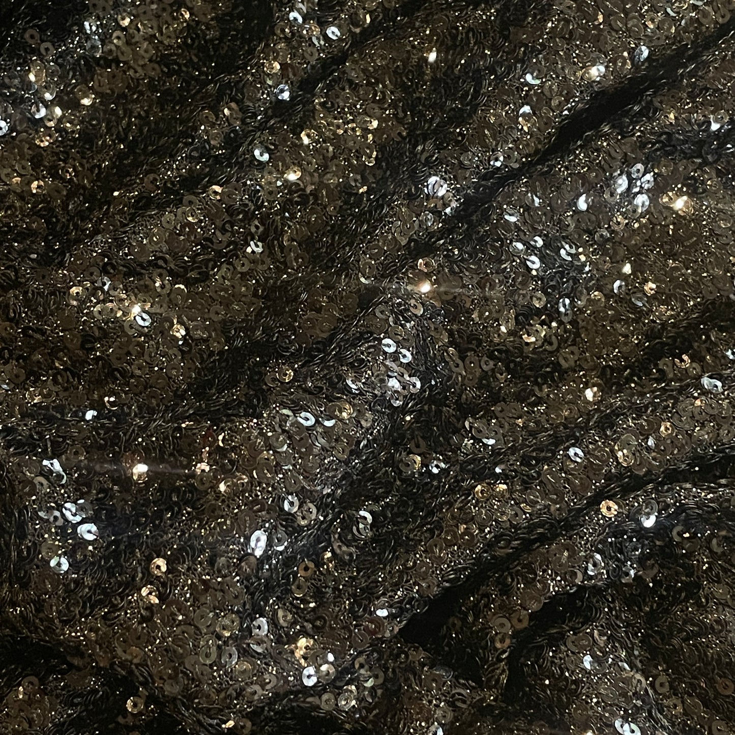 Starlia night black sequin lurex mesh