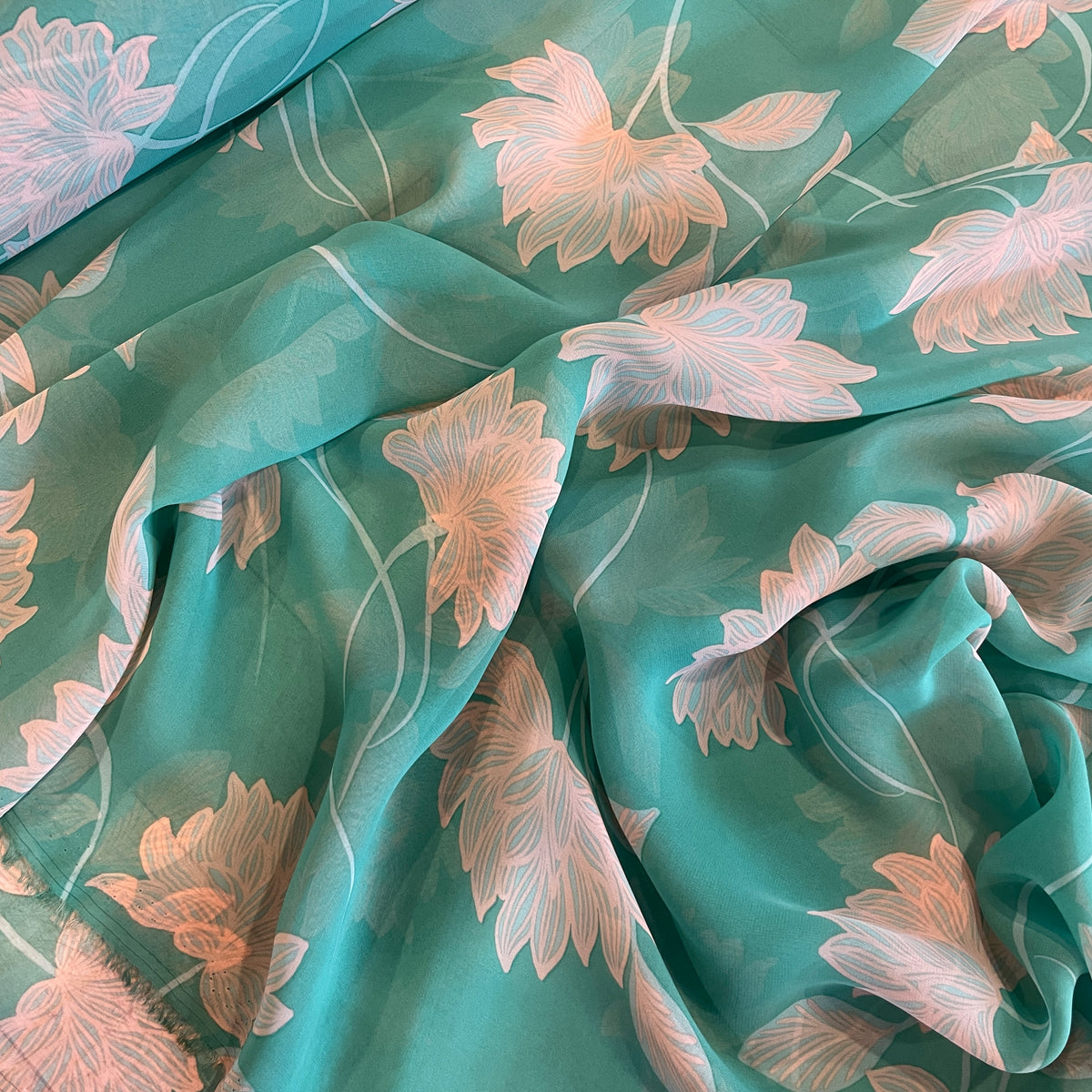 Peach lotus georgette