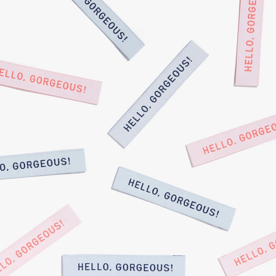 KATM hello gorgeous woven labels