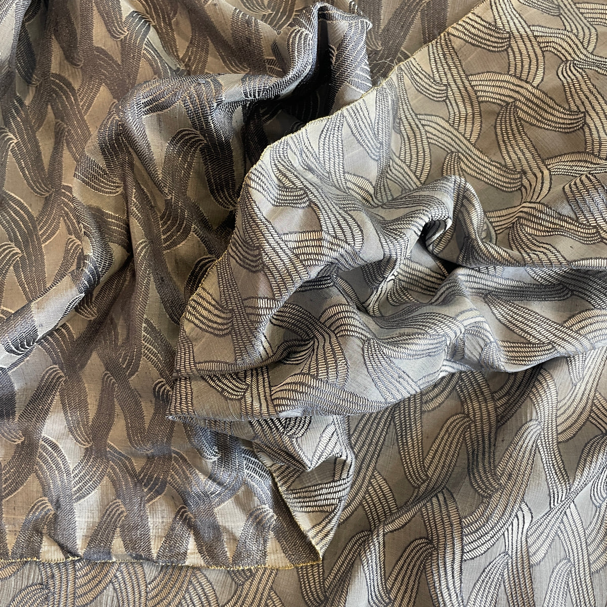 Arctic reversible silk dupion